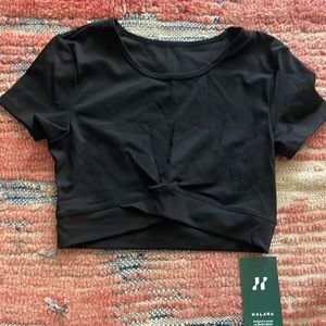 Halara black crop top